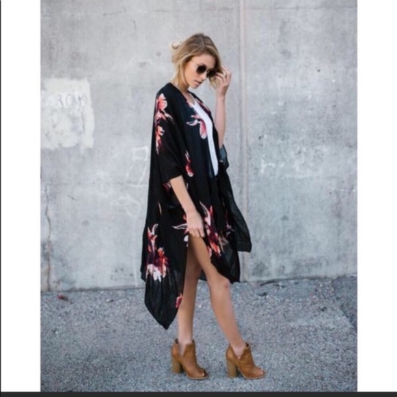 New! Black Floral  K I M O.N O - Picture 4 of 9